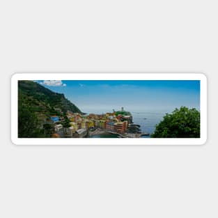 View on the cliff town of Vernazza, one of the colorful Cinque Terre on the Italian west coast Sticker